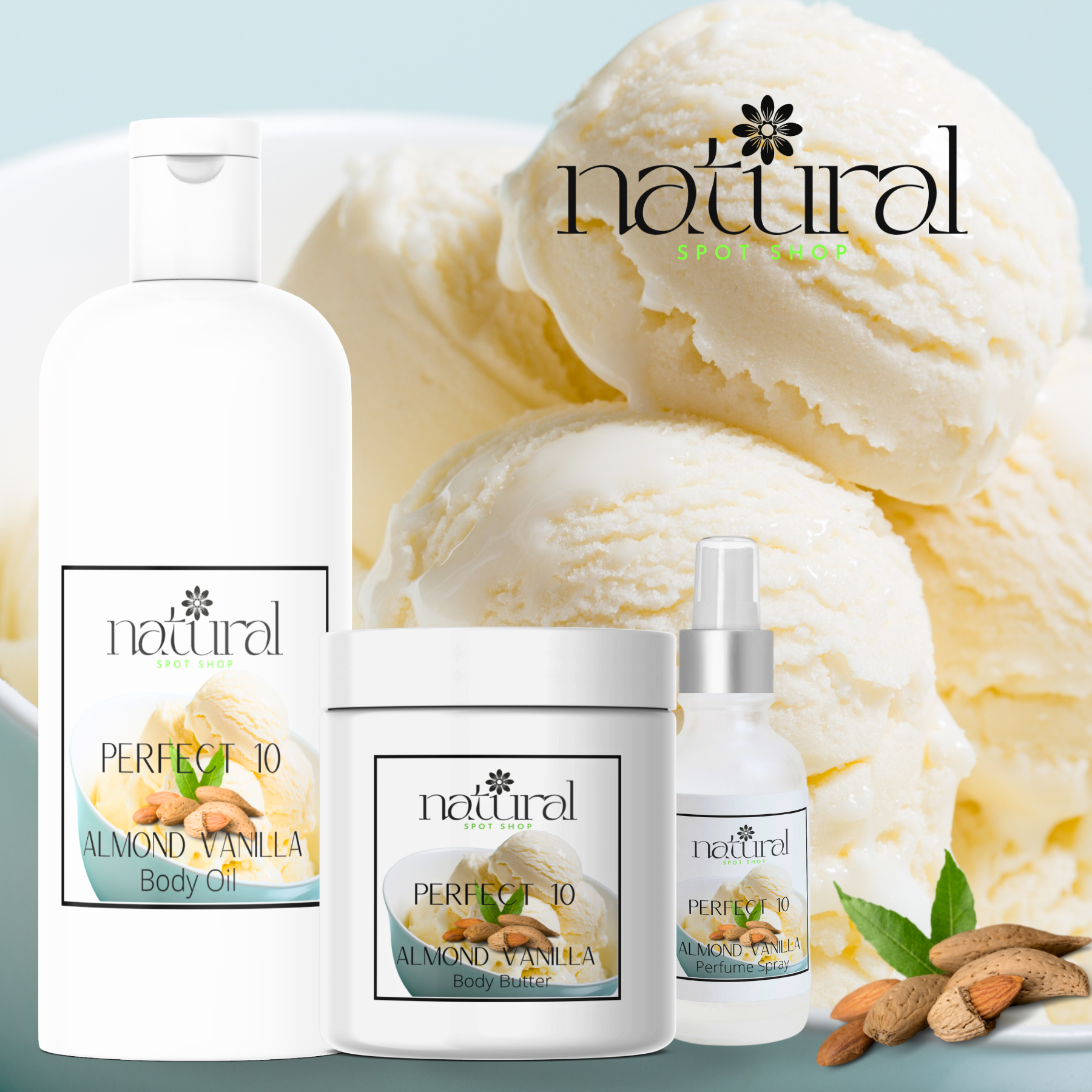 Almond & Vanilla Perfect 10 Trio: Butter, Oil & Perfume